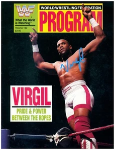 RARO WWF MULTI-FIRMADO X4 1991 Vol. Programa de lucha libre #192 VIRGIL Pride Power WWE - Imagen 1 de 8