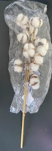 New Cotton Ball Stem Spray Pick Dried Branch Foliage Artificial Flower Decor - Picture 1 of 4