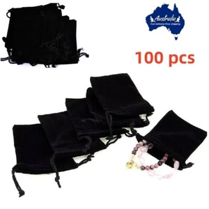 100pcs Velvet Drawstring Bags Wedding Gift Bags Velvet Cloth Jewelry Pouches Bag - Picture 1 of 17