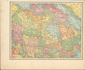 1901 Tunison Dominion of Canada antique map ~ 14.8" x 11.9" - nice color - Picture 1 of 4