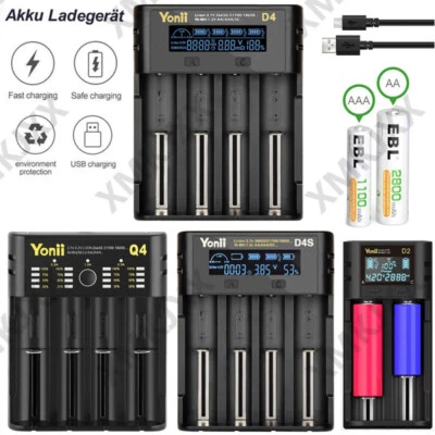 4 Slots AAA AA Akku Ladegerät USB Charger Batterieladegerät für Lithium Batterie - Bild 1 von 4