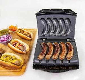 Elektrischer Wurst & Brat Grill Hot Dog Roller Grill Herd Wärmer mit Öl Auffangschale - Bild 1 von 5