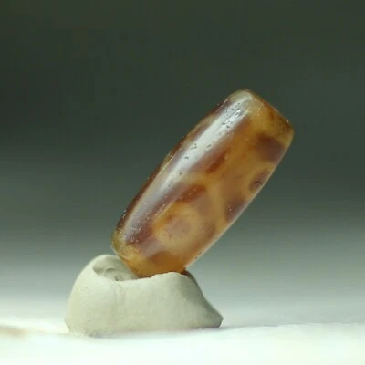 Antiguo colgante amuleto tibetano de cuentas de ágata Dzi "espalda de tortuga y 9 ojos" de Tibet43084 Foto 1 de 4