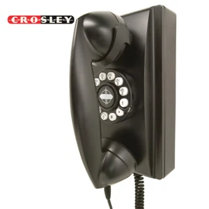 Crosley CR55-BK 302 Push Button Wall Phone - Black - Picture 1 of 1