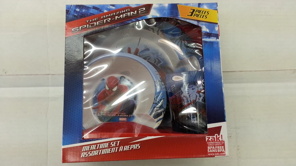SORPRENDENTE JUEGO DE CAJA DE VAJILLA SPIDERMAN 2 SUPERHÉROE NIÑO 3 PIEZAS 100% ORIGINAL L@@K Foto 1 de 1