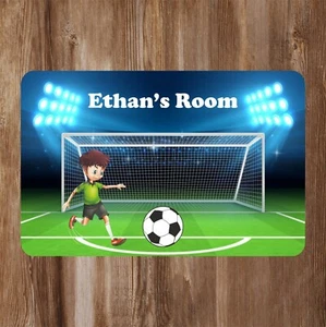 Football Shooter Kids Bedroom Door Sign Personalised With Any Name - Picture 1 of 1