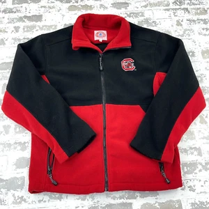 South Carolina Gamecocks Jacket Men Medium Red Black Fleece Full Zip VTG Y2K - Picture 1 of 14