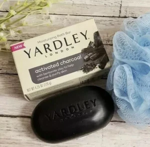 (2)Yardley London Activated Charcoal Bath Bar Soap 4.25oz - Picture 1 of 6