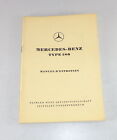 Operating/Owner's Manual Mercedes W120 Pontoon 180 D Stand 02/1956