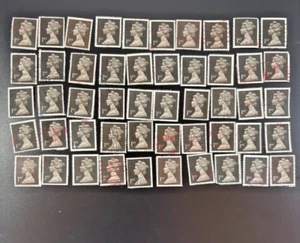 1st Machin Stamp 1989 Black Great Britain Queen Elizabeth II ~ Used Lot of 50 - Picture 1 of 1