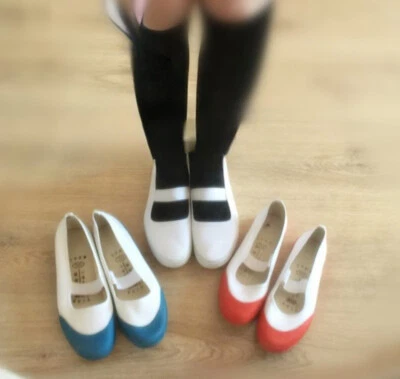 Zapatos de gimnasia para estudiantes japoneses Zapatos de baile Zapatos de enfermera Zapatos de tela Foto 1 de 4