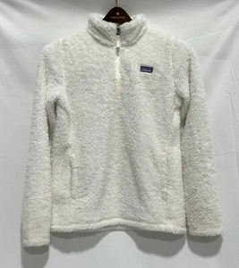 Patagonia Jacke Kinder XXL (16-18) grau langarm 1/4 Zip weiß flauschiges Fleece - Bild 1 von 5