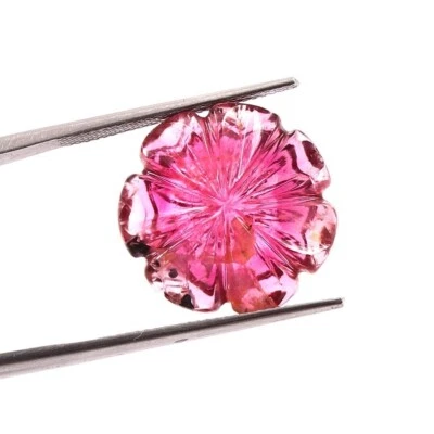 Piedras preciosas sueltas turmalina rosa orgánica natural tallada a mano flor de lujo A1661 Foto 1 de 3