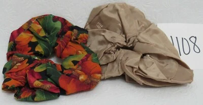 Scrunchies Autumn & Beige Satin Handmade - Image 1 of 4