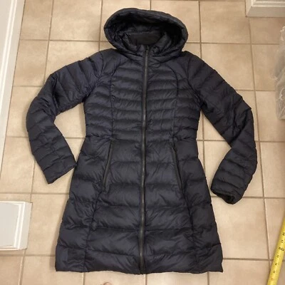 Куртка Lululemon Brave The Cold размер 6 черная темно-синяя длинная парка 700-Fill Goose DOWN - Изображение 1 из 4