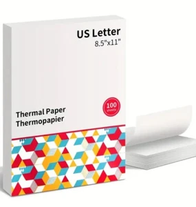 100 Blatt Phomemo Thermodruckerpapier 216 x 297 mm US Letter-Format - MT800/M832 - Bild 1 von 3