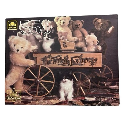 Vintage GOLDEN Jigsaw Puzzle Teddy Bear Express 550 Piece Sealed 4729-40 - Image 1 of 3