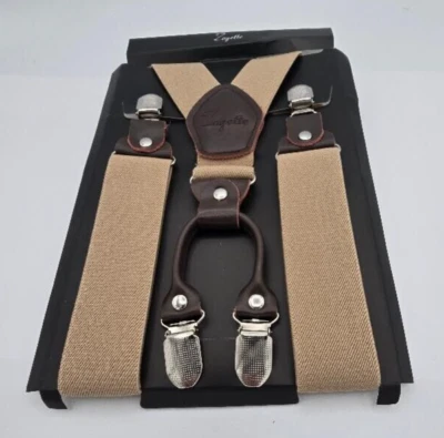 ZOYETTE Y shape BRACES with 4 Carabiner Clips 35mm - LIGHT BROWN RRP 19.99 - Image 1 of 3