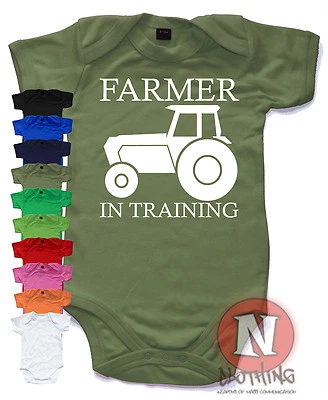 NAUGHTEES CLOTHING Bauer IN Training Süß Strampler Baby Anzug Tolles Geschenk Weste Landwirtschaft