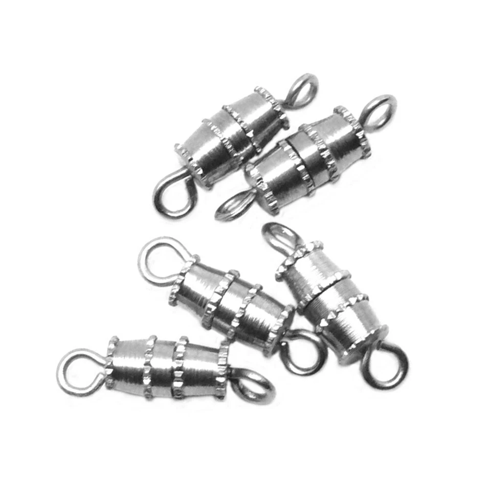 1970s Vintage Barrel Clasp 7mm x 4mm with Open Loops Steel Tone - Image 1 of 1