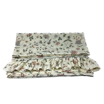 Sábana plana completa de algodón percal floral fresca, vintage Pepperell, hecha en EE. UU. Foto 1 de 2