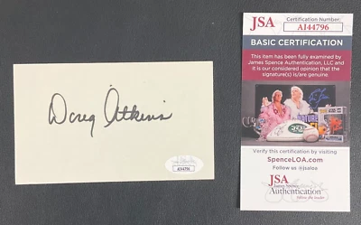 JSA Certified Doug Atkins Signed 3x5 Index Card NFL Cleveland Browns Pro HOF! - Image 1 of 3