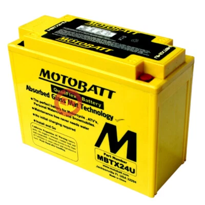 BATTERIA MOTOBATT MBTX24U SIGILLATA 25AH HARLEY DAVIDSON TOUR GLIDE 1340 1980-83 - Image 1 of 4