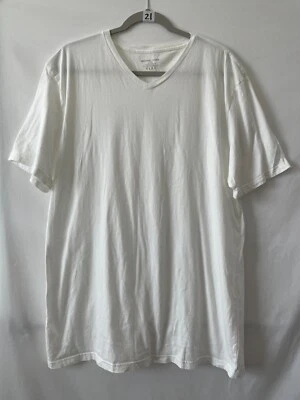 Camiseta cómoda pulóver blanca manga corta cuello en V de Michael Kors para hombre talla XL Foto 1 de 4