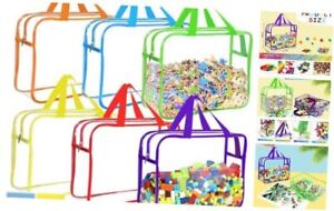 6 Packs Large Toy Storage Bags with Labels, Reusable Clear PVC Board Game 