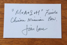 Autographed Jim Lau 3X5 index card w/coa   M*A*S*H* ACTOR FINAL EPISODE