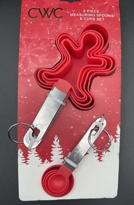 CWC Cook with Color 8 Piece Measuring Spoons and Cups Set Gingerbread Man NEW - Image 1 of 4