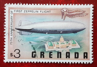 GRENADA 1978 $3 Used First Zeppelin Flight Mi 878 Scott 840 XF 6764 - Image 1 of 2