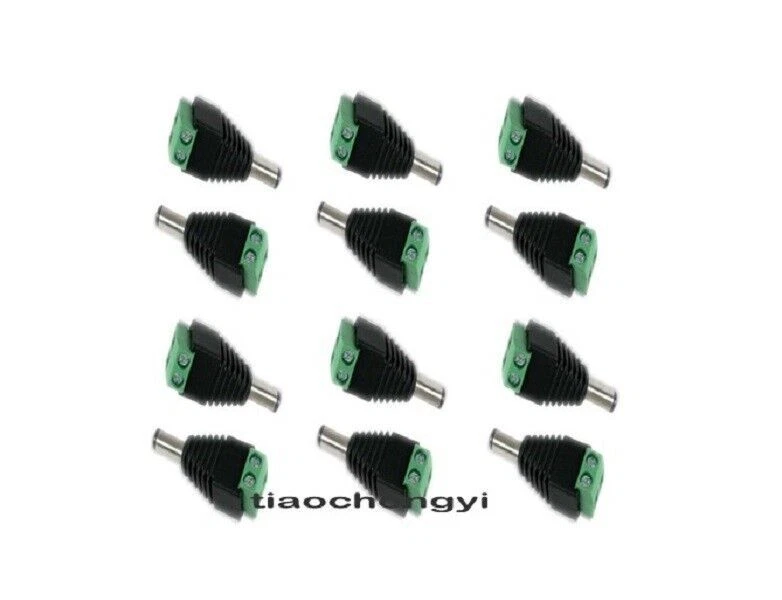 20PCS 2.1 x 5.5mm 12V DC Power Male Plug Jack Adapter Connector for CCTV Camera - Image 1 of 1