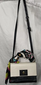 MALIPARMI Shoulder Bag Taupe Black Crossbody Adjustable Strap Made in Italy - Picture 1 of 12