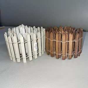 Mervyn's 1993 Village Square 36" Bendable Picket Fence White/ Natural Lot 2 - Picture 1 of 1