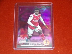 2022-23 Stadium Club Chrome UEFA Pink Red Electric Charge Refractors Bukayo Saka - Picture 1 of 1