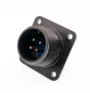 Amphenol 97-3102A-14S-2P (621) Circular Connector, 4 Pin Male Solder Cup Black - Picture 1 of 2