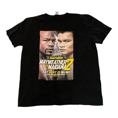 Floyd Mayweather vs. Maidana Tee Mens Sz XL 2014 Black - Image 1 of 3
