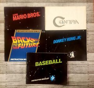 Official Vintage Nintendo Instruction Booklets (5) Lot ~Mario-Contra-DKJ🔥