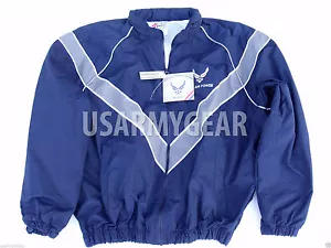 USAF Air Force Physical Fitness Training PT windbraker Lined Rain Jacket Hood GI - Picture 1 of 10