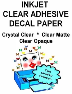 INKJET Poly/Vinyl Adhesive Decal Paper CRYSTAL CLEAR or MATTE - 50 & 100 Sheets - Picture 1 of 4