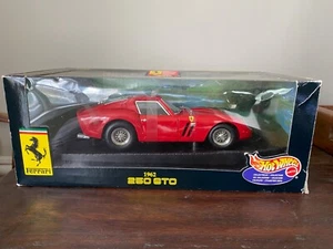 NIB Hot Wheels Mattel 1/18 Scale 1962 Red Diecast Ferrari 250 GTO Model Car - Picture 1 of 10