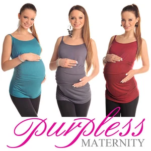 New Comfy MATERNITY Spaghetti Strap Top Camisole Vest Size 8 10 12 14 16 18 8010 - Picture 1 of 28