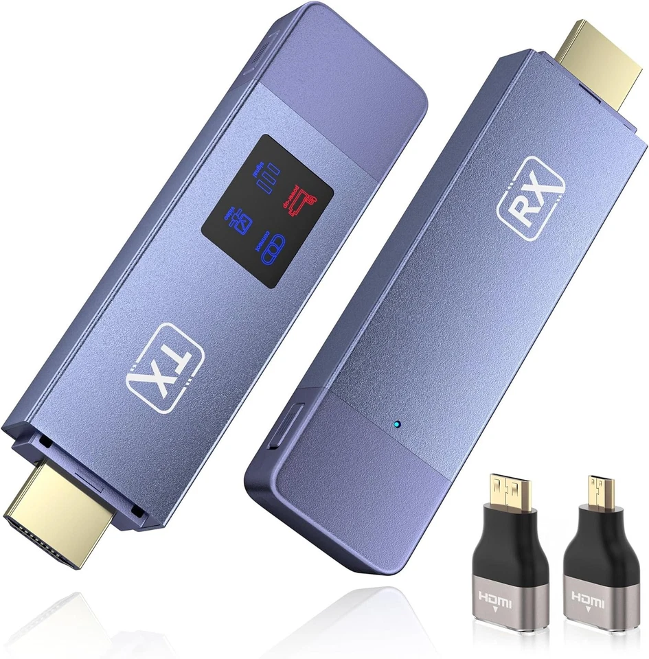 Wireless HDMI Transmitter and Receiver Plug & Play Portable 2.4G/5G TR30