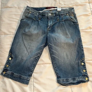 Authentic Baby Phat Jeans Womens Denim Capri Button Pocket Accents Size 9 Y2K - Picture 1 of 16