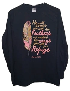 Cherished Girl T-Shirt He Will Cover You In Feathers Langarm Medium - Bild 1 von 5