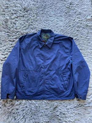 Куртка мужская Mcgregor большая синяя Drizzler клетчатая подкладка бомбардировщик винтаж США - Изображение 1 из 4