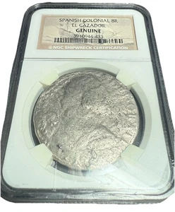 Spanish Colonial FF Mexico Silver 8 Reales NGC Genuine El Cazador Shipwreck Coin - Picture 1 of 8