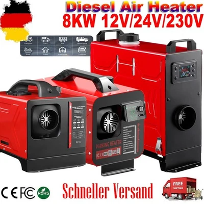 8KW 12V 24V Diesel Heizung Standheizung Luftheizung Bluetooth LCD 230V Neu - Bild 1 von 4