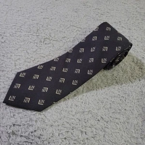 Ralph Lauren Purple Label Tie Geometric Print Silk Shantung Mens Black - Picture 1 of 7
